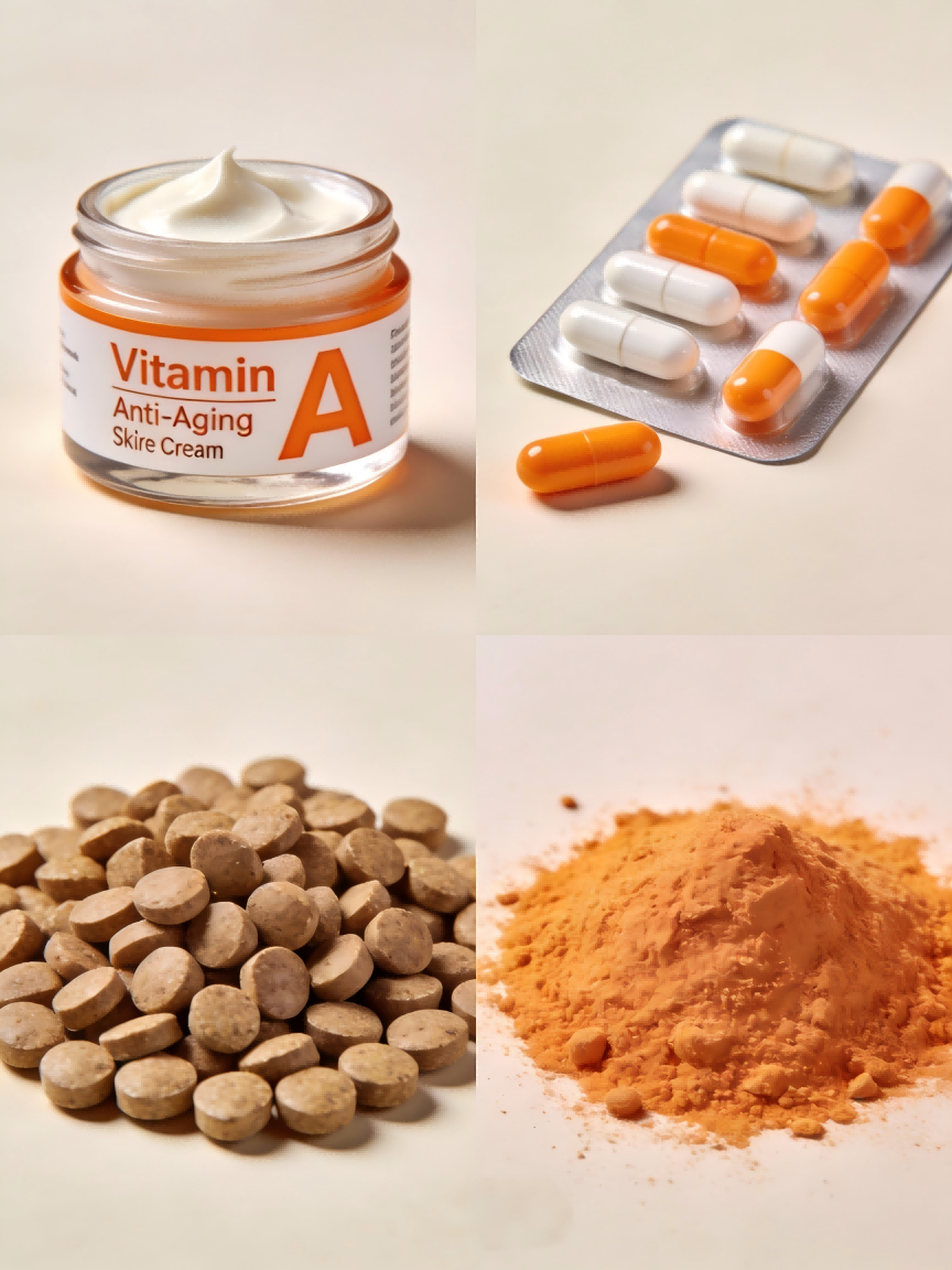 Vitamin A retinol applications cosmetics pharmaceuticals food supplements Vitamin A retinol applications cosmetics pharmaceuticals food supplements